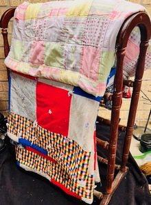 lot 227 image: Two Vintage Patchwork Quilts W Stand