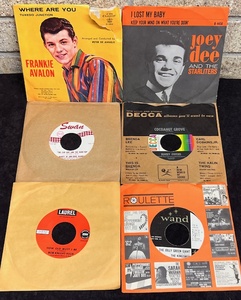 lot 234 image: Six (6) 1950s-60s 45 rpm Records in Jacket - Including Frankie Avalon &amp Joey Dee and the Starlighters