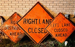 lot 240 image: Two (2) Aluminum &amp One (1) Metal HighwayStreet Signs
