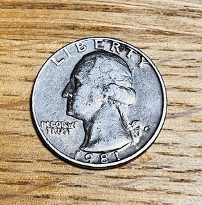 lot 247 image: 1981 P Washington Quarter - Filled in P Error