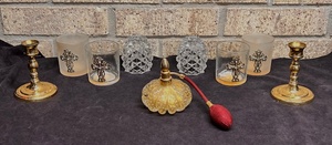 lot 283 image: Nice Lot of Elegant Candle Holders &amp Vintage Perfume Atomizer