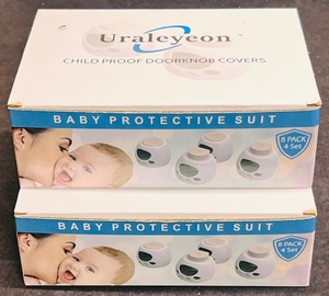 lot 289 image: Two (2) Eight Count (4 Set) Boxes of Uraleyeon Child Proof Doorknob Covers