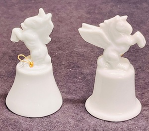 lot 291 image: Vintage 4 White Unicorn &amp Pegasus Bells