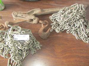 lot 9 image: Chains qty 2 plus small pulley