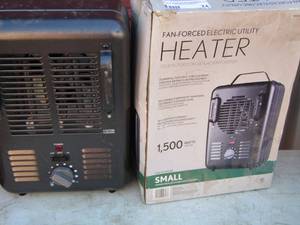 lot 74 image: Fan forced electric heaters qty2 one in original box opened appears new