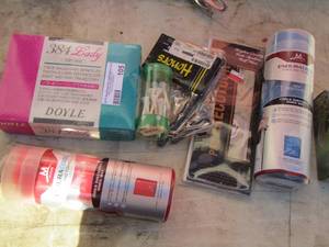 lot 105 image: Golf lot- cooling towels, 384 lady golf balls, tees, pro executor gloves
