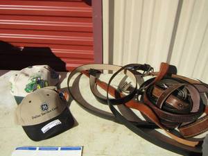 lot 117 image: Belts and ball caps qty 2