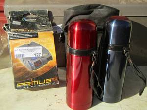 lot 127 image: Primus 90160 braking system NIB 2 thermos cups with neck strap new