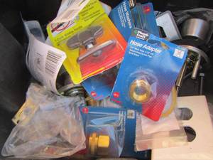 lot 128 image: Door latches- window handles, hose adaptors plus