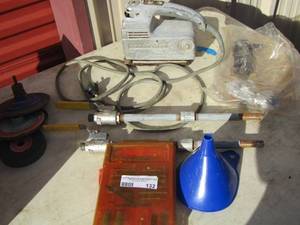 lot 132 image: tool lot, craftsman sander, disc, drill bits plus