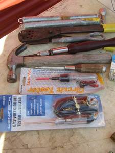 lot 135 image: 612 volt circuit testers qty 2, hammers, screw drivers and more