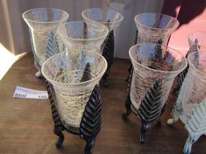 lot 150 image: 9 metal table dcor candle holders