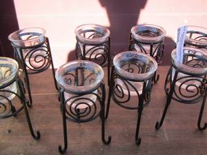 lot 154 image: metal candle stands qty 8