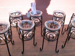 lot 155 image: metal candle stands qty 8