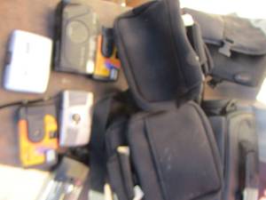 lot 158 image: Kodak cameras, canon, mini af camera with various bags