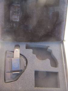 lot 159 image: Black die cut PISTOL case with #2 HOLSTER  CABELAS  12103