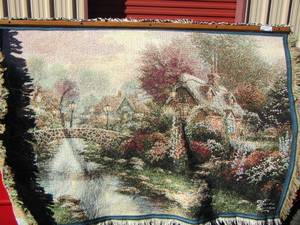 lot 188 image: Thomas Kinkade needle thread blanket that hangs  PAINTER OF LIGHT