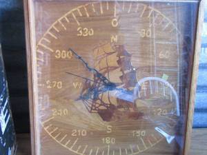 lot 217 image: wooden compass clock
