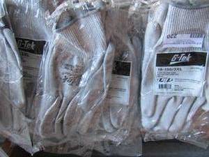 lot 220 image: G-TEK POLYKOR GLOVES  lot of white work gloves  size 3X  new