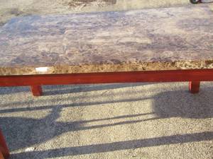 lot 228 image: full size faux marble (laminate)  top dining table