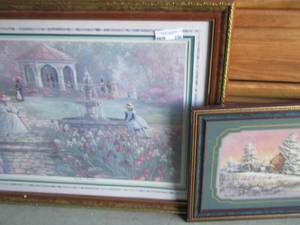lot 230 image: Framed painting by Lee K Parkinson Sunday in the park-