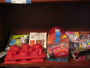 lot 32 image: 2 new Christmas jello molds- cars valentines day box,