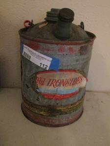 lot 112 image: Vintage OLD IRONSIDES Metal Gas Can