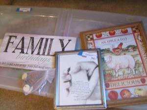 lot 162 image: WALL ART  FAMILY BIRTHDAY  APPLE A DAY,  TAKE MY HAND...