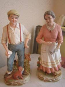 lot 182 image: Man & Women ceramic dolls qty 2