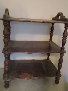 lot 228 image: 3 tier wooden shelf - 221812