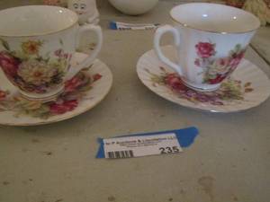 lot 235 image: Grace tea ware cups with matching saucers qty 2