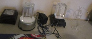 lot 255 image: Electric lighted sculptures qty 2- hanging ballerina in a ball