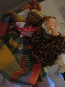 lot 260 image: Caribbean reversible doll,  &  ELDERLY Women DOLL
