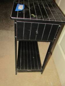 lot 274 image: Black side table   1 drawer  241224