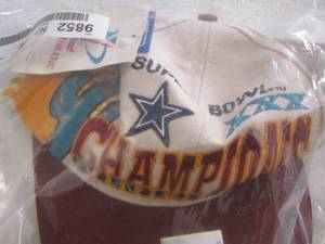 lot 295 image: Super bowl XXX Dallas Cowboy champions Hat has official sticker