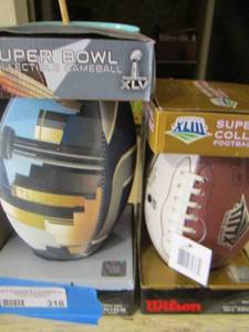 lot 318 image: Wilson Collectable Footballs - SUPER BOWL XLIII  mini, &  SUPERBOWL XLV  DALLAS  New in box  qty 2