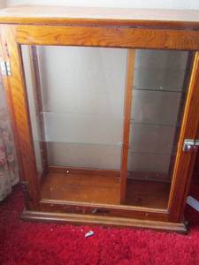 lot 350 image: Floor Curio Cabinet 5 glass shelves- 372612