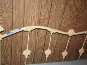 lot 13 image: IRON BED FULL SIZE - HEAD BOARD, FOOT BOARD  with metal pin frame