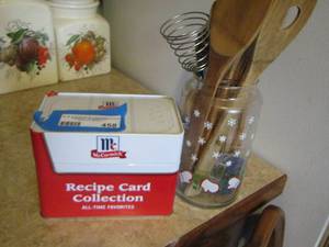 lot 458 image: McCormack recipe tin- cooking utensils