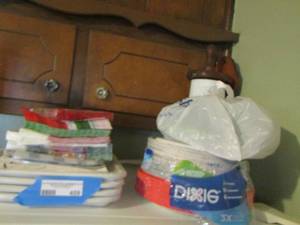 lot 459 image: Plastic and paper plates bowls plus