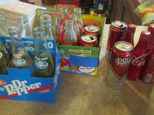 lot 469 image: Vintage coke, Dr Pepper and Pepsi bottles