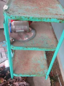 lot 547 image: VINTAGE KITCHEN CART TEAL