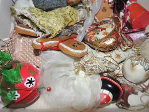 lot 601 image: Bells- snowman- angels plus all vintage ornaments