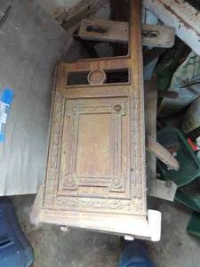 lot 669 image: Vintage school desk with metal frame