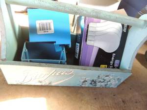 lot 686 image: metal box- handled  garden ben