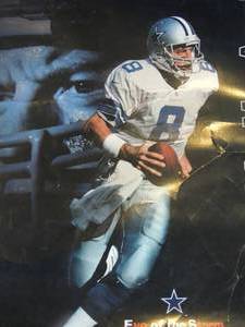 lot 563 image: AIKMAN - EYE OF THE STORM  - DALLAS COWBOYS  NFL -CB-TA97  20 X 16