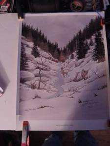 lot 565 image: NATIVE AMERICAN ART -  TAKING A CAREFUL LOOK  BY DOC TATE NEVEQUAYA   SIGNED & NUMBERED 7861000  23 X 17 12