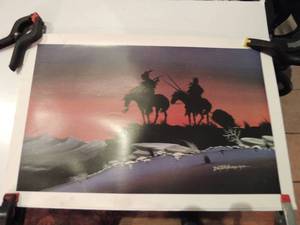 lot 566 image: LITHOGRAPH  NATIVE AMERICAN ART - BY DOC TATE NEVEQUAYA   18 X 27