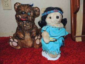 lot 572 image: Ceramic bear cookie jar- infant papoose