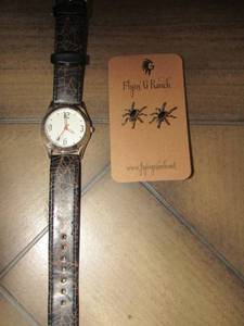 lot 741 image: FLYIN G RANCH SPIDER EARRINGS, SPIDER DESIGN MENS WATCH